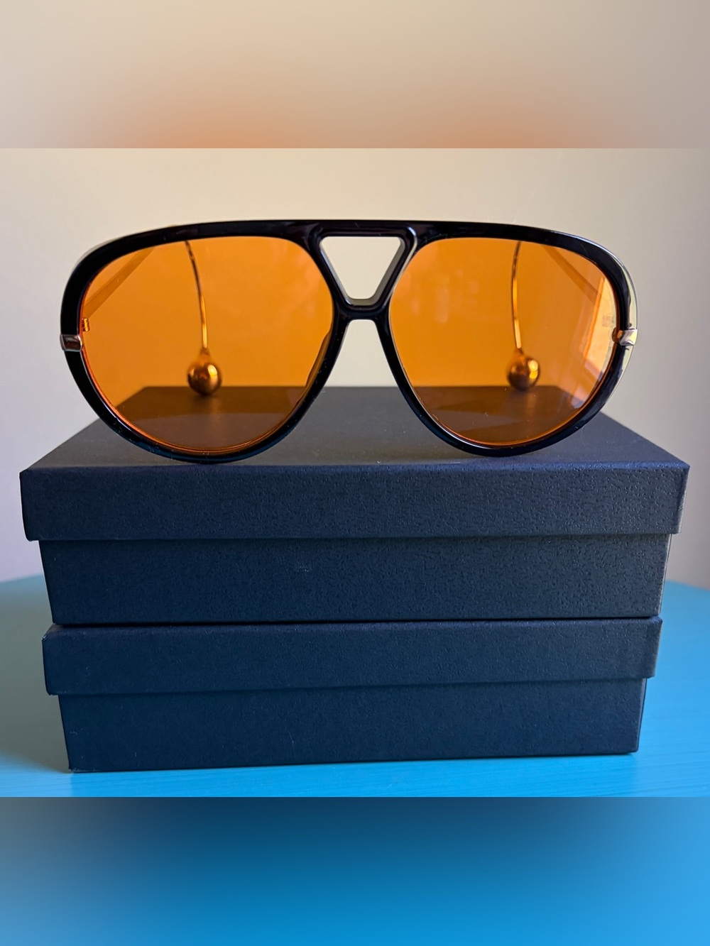 Aviator Sunglasses with Orange Lenses